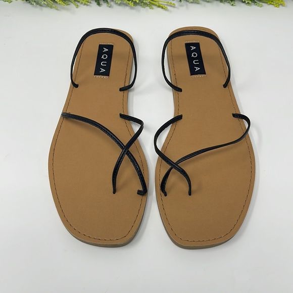 Aqua Womens AQ-Zues Leather Open Toe Strappy Sandal - Picture 2 of 10